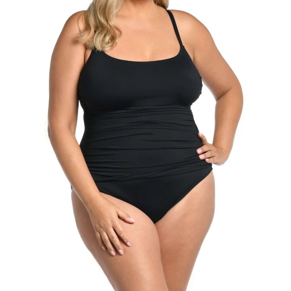La Blanca Island Goddess Lingerie One Piece - Size 14 - Black